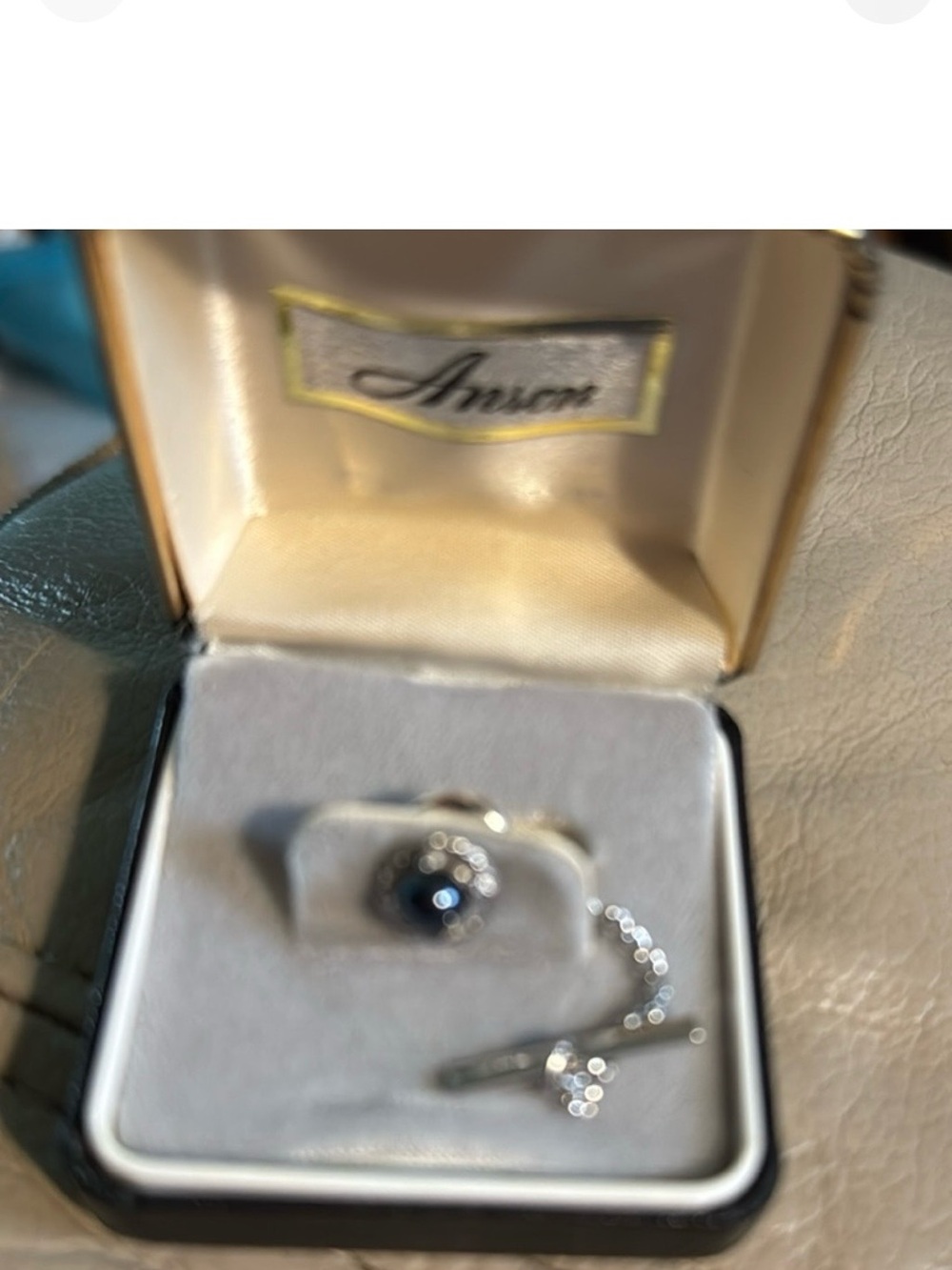 AMO Silver-Tone Blue Halo Pendant Necklace